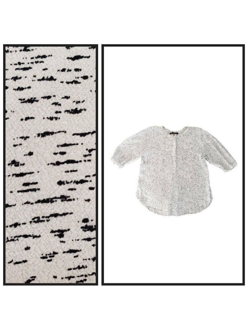 Rose & Olive 1X Cream Black Speckled Blouse 3/4 Sleeve Lightweight Top